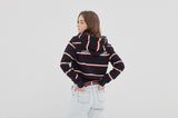 ロマンティッククラウン(ROMANTIC CROWN) GNAC STRIPE HOOD_NAVY