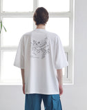 マスノウン(MASSNOUN) MSNU DISASSEMBLE OVERSIZED T-SHIRTS MSNTS005-WT