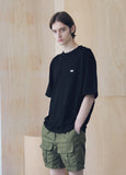 マスノウン(MASSNOUN) SL LOGO SEVERAL LINE OVERSIZED T-SHIRTS MSNTS006-BK