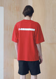 マスノウン(MASSNOUN) SL LOGO SEVERAL LINE OVERSIZED T-SHIRTS MSNTS006-RD