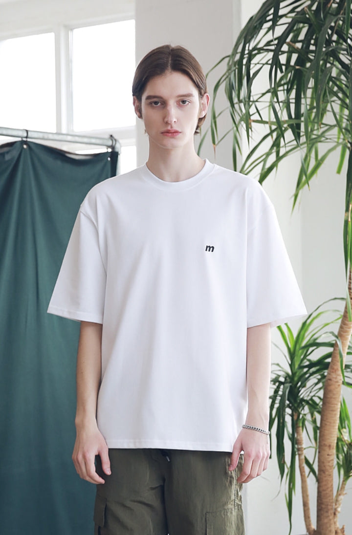 マスノウン(MASSNOUN) SL LOGO SEVERAL LINE OVERSIZED T-SHIRTS MSNTS006-WT