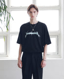 マスノウン(MASSNOUN) ADAPT LOGO OVERSIZED T-SHIRTS MSNTS007-BK