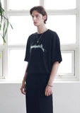 マスノウン(MASSNOUN) ADAPT LOGO OVERSIZED T-SHIRTS MSNTS007-BK