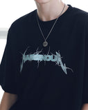 マスノウン(MASSNOUN) ADAPT LOGO OVERSIZED T-SHIRTS MSNTS007-BK