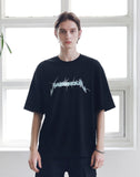 マスノウン(MASSNOUN) ADAPT LOGO OVERSIZED T-SHIRTS MSNTS007-BK