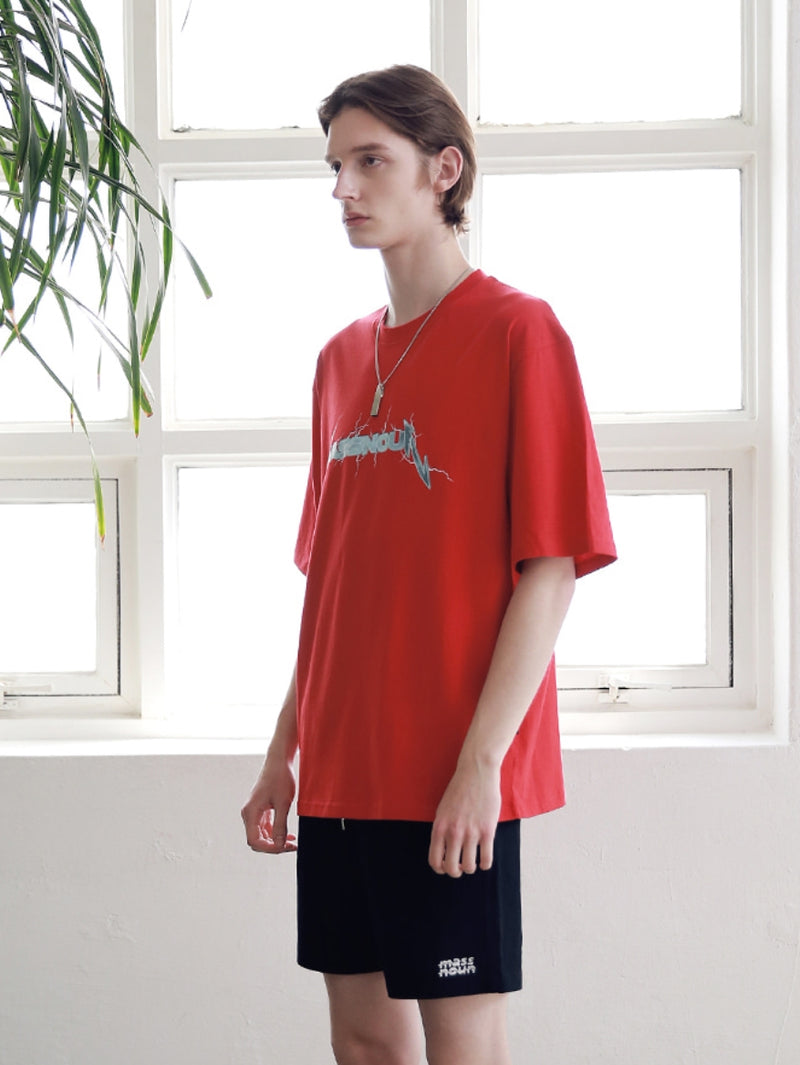 マスノウン(MASSNOUN) ADAPT LOGO OVERSIZED T-SHIRTS MSNTS007-RD