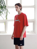 マスノウン(MASSNOUN) ADAPT LOGO OVERSIZED T-SHIRTS MSNTS007-RD