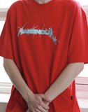 マスノウン(MASSNOUN) ADAPT LOGO OVERSIZED T-SHIRTS MSNTS007-RD