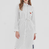 ロマンティッククラウン(ROMANTIC CROWN) GNAC STRIPE SHIRT DRESS_WHITE