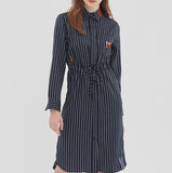 ロマンティッククラウン(ROMANTIC CROWN) GNAC STRIPE SHIRT DRESS_NAVY