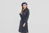 ロマンティッククラウン(ROMANTIC CROWN) GNAC STRIPE SHIRT DRESS_NAVY