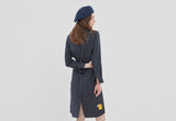 ロマンティッククラウン(ROMANTIC CROWN) GNAC STRIPE SHIRT DRESS_NAVY