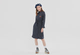 ロマンティッククラウン(ROMANTIC CROWN) GNAC STRIPE SHIRT DRESS_NAVY