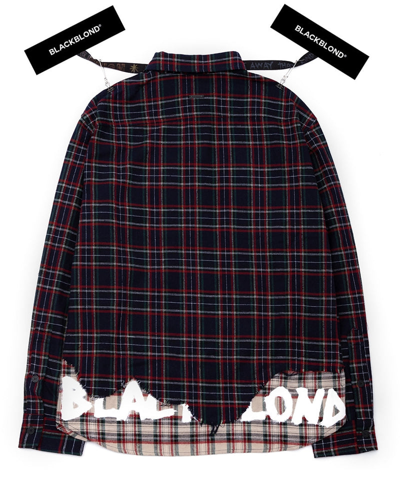 ブラックブロンド(BLACKBLOND) BBD Layered Check Shirt (Navy)