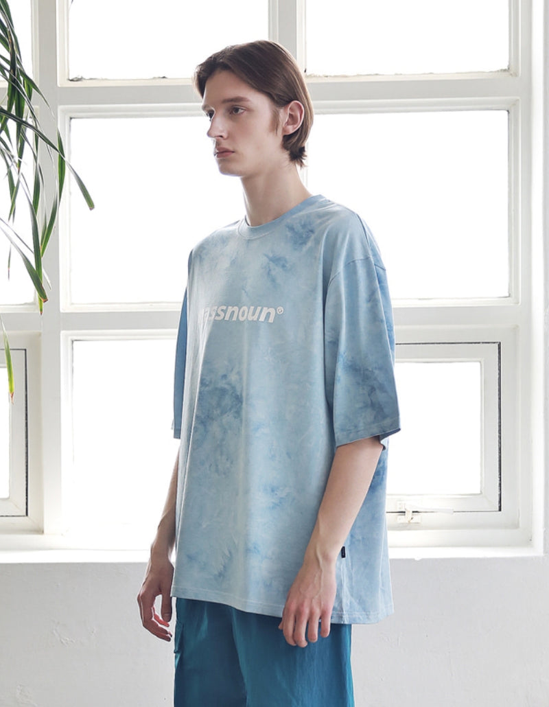 マスノウン(MASSNOUN) SL LOGO TIE-DYE OVERSIZED T-SHIRTS MSNTS009-BL