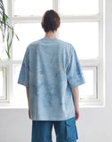 マスノウン(MASSNOUN) SL LOGO TIE-DYE OVERSIZED T-SHIRTS MSNTS009-BL