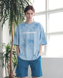 マスノウン(MASSNOUN) SL LOGO TIE-DYE OVERSIZED T-SHIRTS MSNTS009-BL