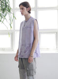 マスノウン(MASSNOUN) SL LOGO TIE-DYE OVERSIZED SLEEVELESS MSNSV002-PP