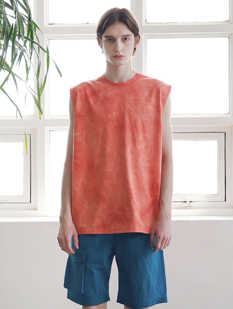 マスノウン(MASSNOUN) SL LOGO TIE-DYE OVERSIZED SLEEVELESS MSNSV002-CR