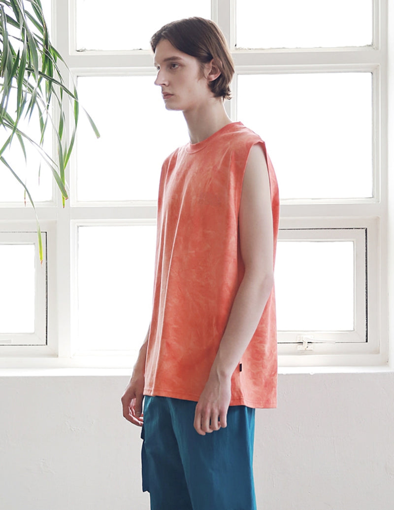 マスノウン(MASSNOUN) SL LOGO TIE-DYE OVERSIZED SLEEVELESS MSNSV002-CR