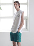 マスノウン(MASSNOUN) SMILE OVERSIZED SLEEVELESS MSNSV001-WT