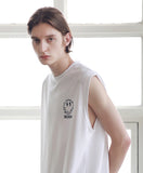 マスノウン(MASSNOUN) SMILE OVERSIZED SLEEVELESS MSNSV001-WT