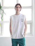 マスノウン(MASSNOUN) SMILE OVERSIZED SLEEVELESS MSNSV001-WT