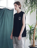 マスノウン(MASSNOUN) SMILE OVERSIZED SLEEVELESS MSNSV001-BK