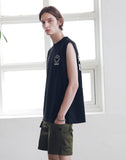 マスノウン(MASSNOUN) SMILE OVERSIZED SLEEVELESS MSNSV001-BK