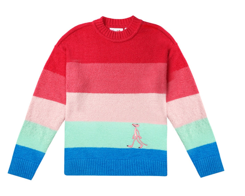 ステレオバイナルズ(Stereo Vinyls) [FW19 Pink Panther] Stripe Knit (Pink)