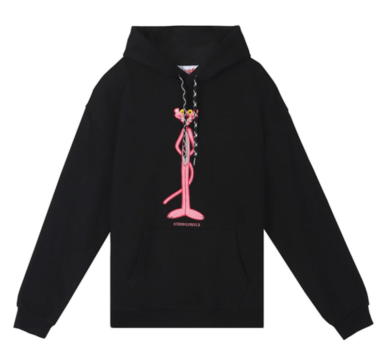 ステレオバイナルズ(Stereo Vinyls)  [FW19 Pink Panther] Standing PP Hoodie(Black)