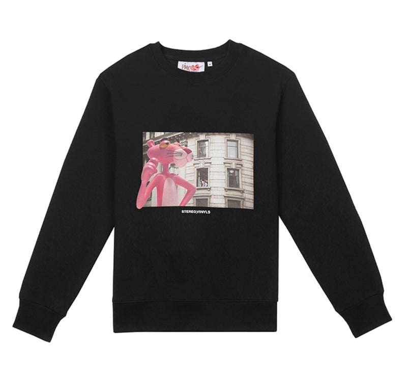 ステレオバイナルズ(Stereo Vinyls)[FW19 Pink Panther] Picture Sweatshirts(Black)