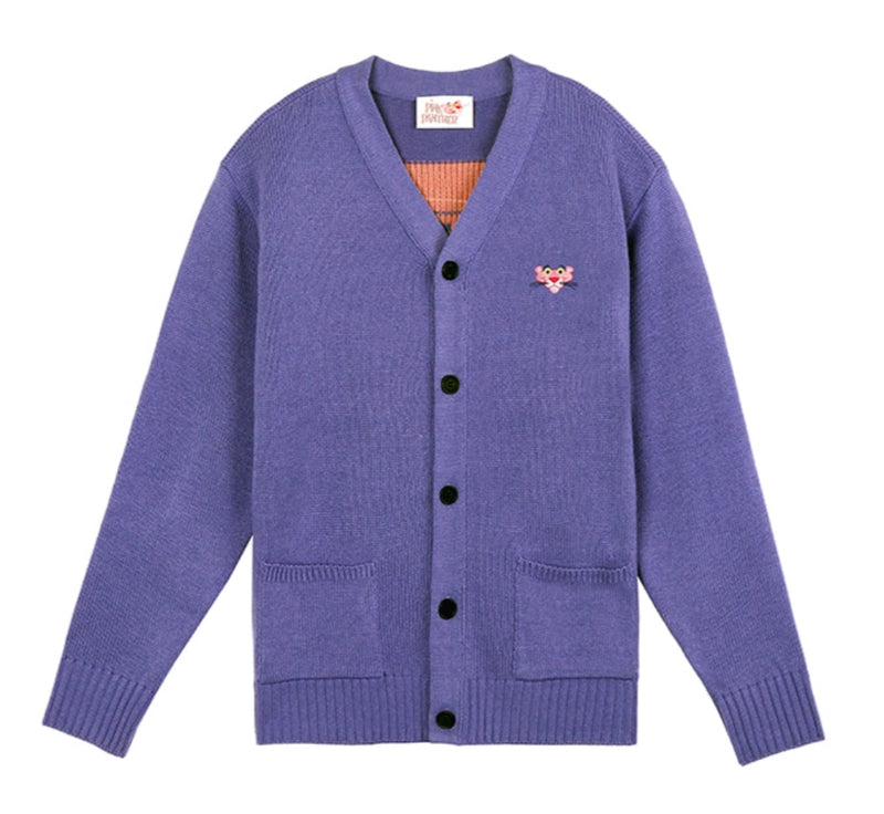 ステレオバイナルズ(Stereo Vinyls) [FW19 Pink Panther] Knit Cardigan(Lavender)