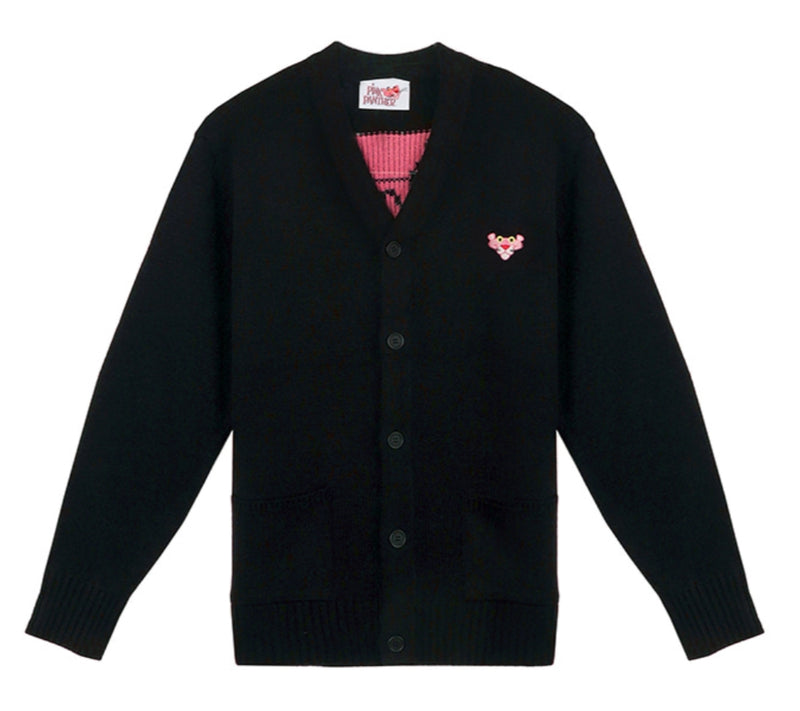 ステレオバイナルズ(Stereo Vinyls)[FW19 Pink Panther] Knit Cardigan(Black)