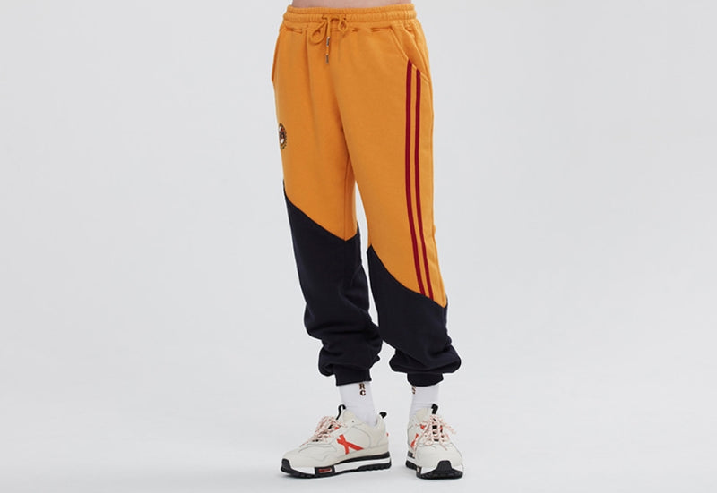 ロマンティッククラウン(ROMANTIC CROWN) COLOR BLOCK LOGO SWEAT PANTS_YELLOW