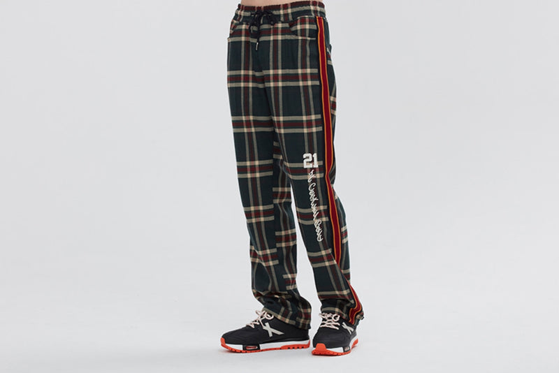 ロマンティッククラウン(ROMANTIC CROWN) OLD CHECK SLACKS_GREEN