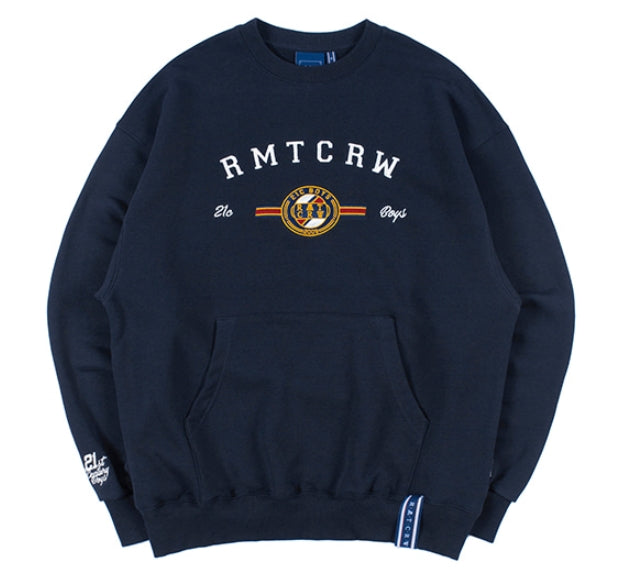ロマンティッククラウン(ROMANTIC CROWN) RMTCRW LOGO POCKET SWEATSHIRT_NAVY