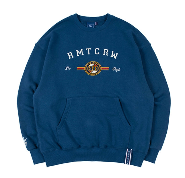 ロマンティッククラウン(ROMANTIC CROWN) RMTCRW LOGO POCKET SWEATSHIRT_BLUE