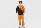 ロマンティッククラウン(ROMANTIC CROWN) COLOR BLOCK LOGO SWEATSHIRT_YELLOW