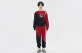 ロマンティッククラウン(ROMANTIC CROWN) COLOR BLOCK LOGO SWEATSHIRT_BURGUNDY