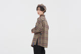 ロマンティッククラウン(ROMANTIC CROWN)OLD CHECK WIDE SHIRT_BEIGE