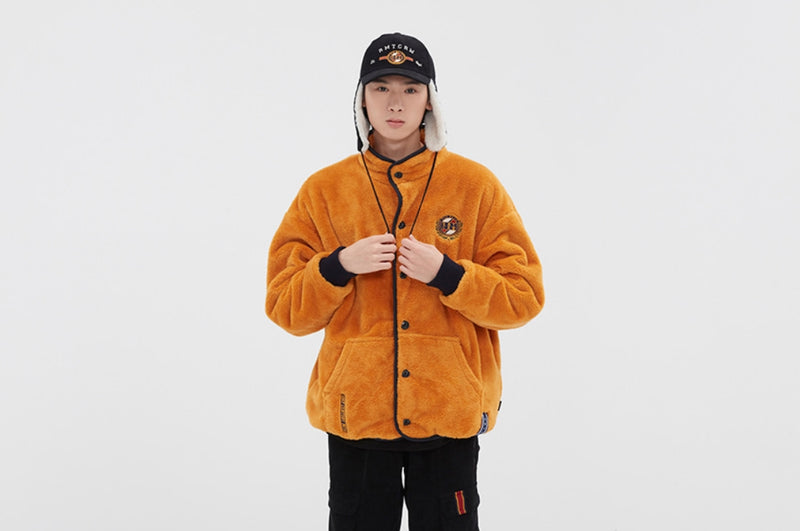 ロマンティッククラウン(ROMANTIC CROWN) BUTTON FLEECE JUMPER_YELLOW