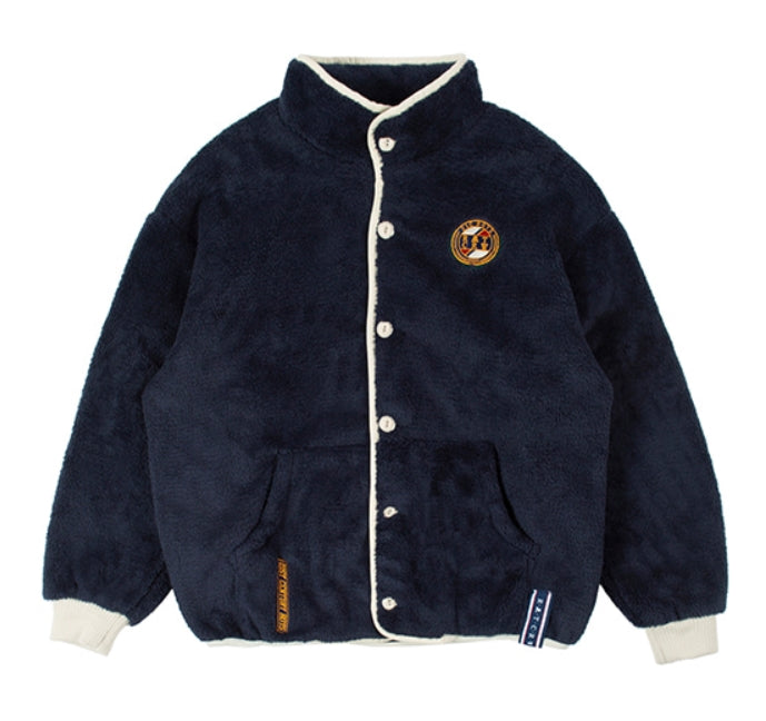 ロマンティッククラウン(ROMANTIC CROWN) BUTTON FLEECE JUMPER_NAVY