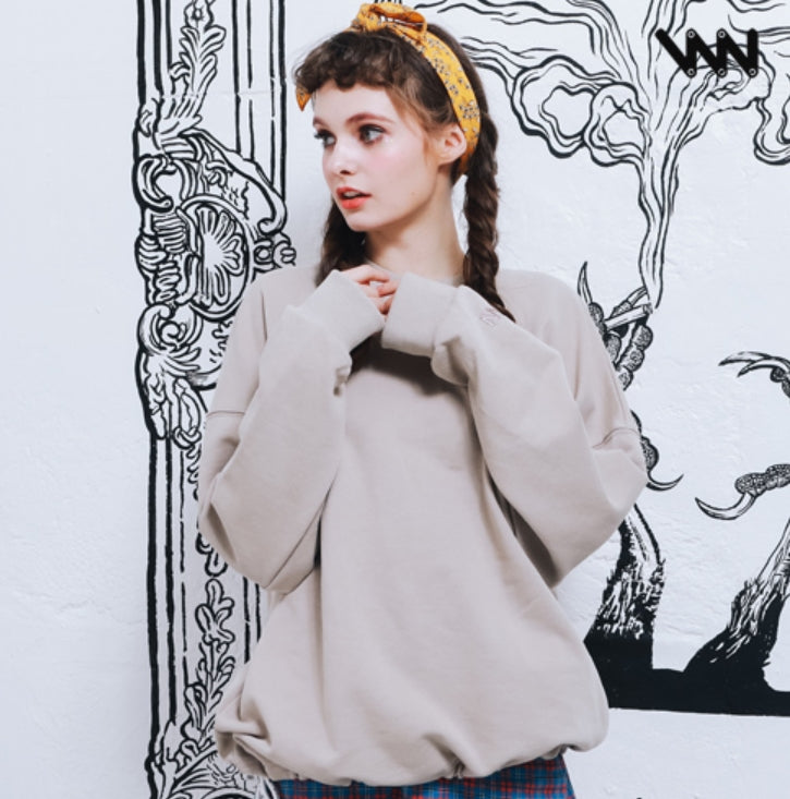 ダブルユーブイプロジェクト(WV PROJECT) NATHAN PIGMENT SWEAT SHIRTS BEIGE JJMT7233