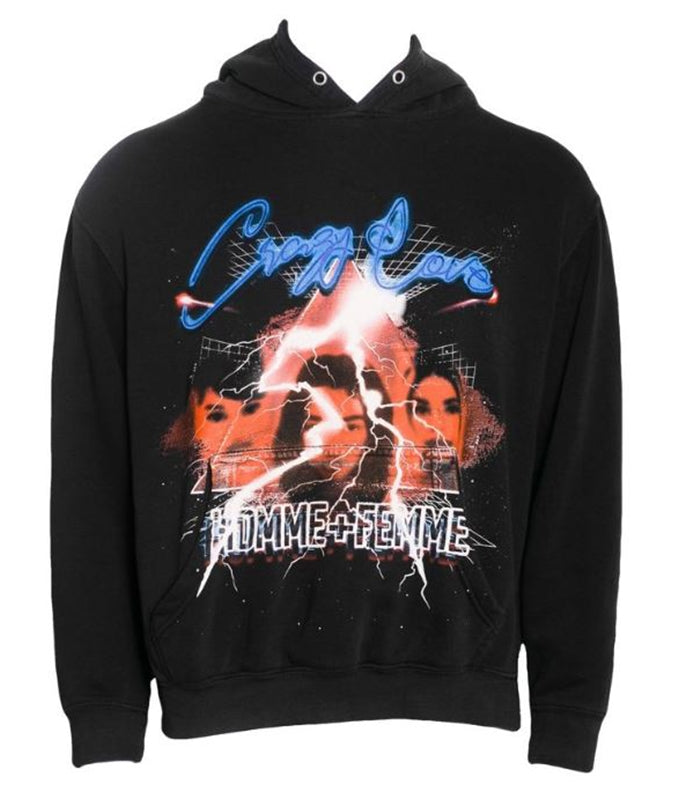 HOMME PLUS FAMME (オムファム)  CRAZY LOVE VINTAGE TOUR HOODIE BLACK