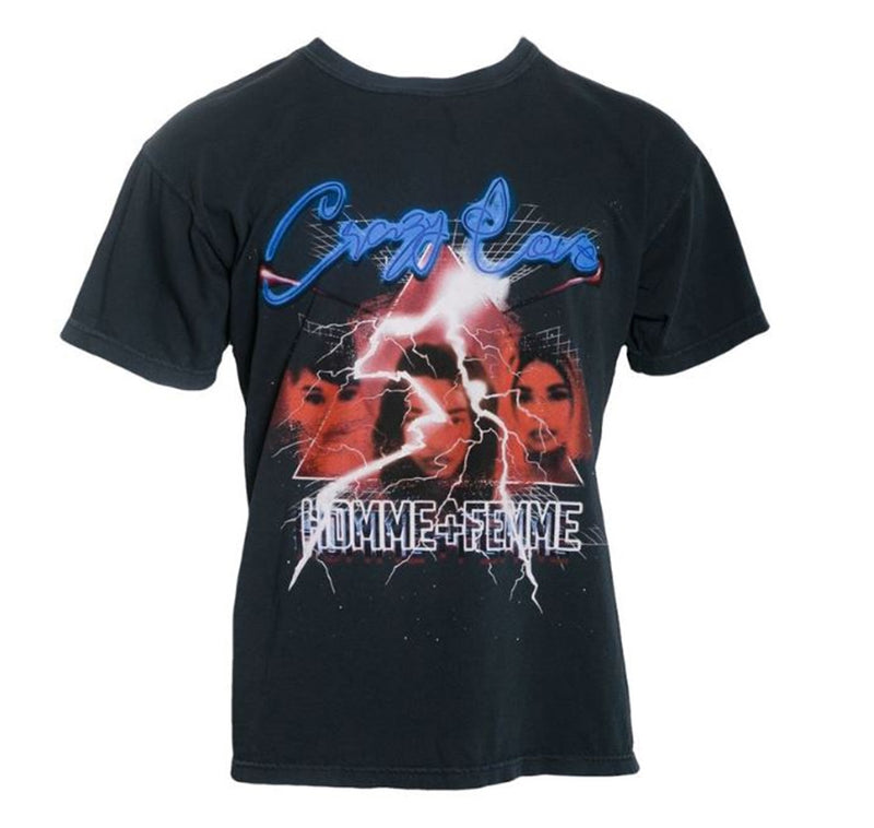 HOMME PLUS FAMME (オムファム)  CRAZY LOVE VINTAGE TOUR T-SHIRT BLACK