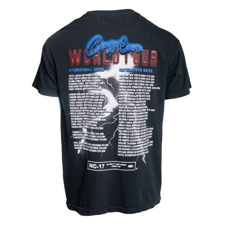 HOMME PLUS FAMME (オムファム)  CRAZY LOVE VINTAGE TOUR T-SHIRT BLACK