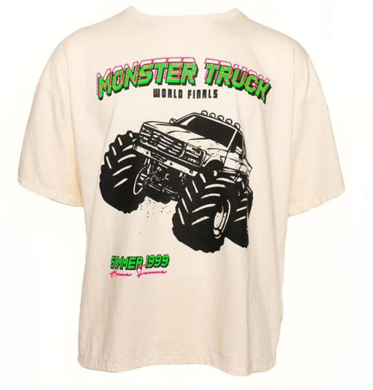 HOMME PLUS FAMME (オムファム)  MONSTER TRUCK TEE WHITE