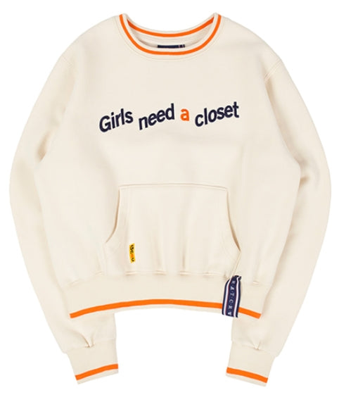 ロマンティッククラウン(ROMANTIC CROWN)  GNAC POCKET SWEATSHIRT_OATMEAL