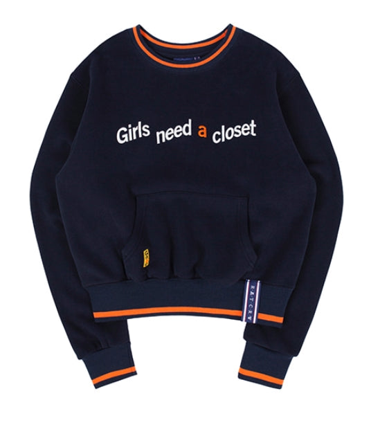 ロマンティッククラウン(ROMANTIC CROWN) GNAC POCKET SWEATSHIRT_NAVY